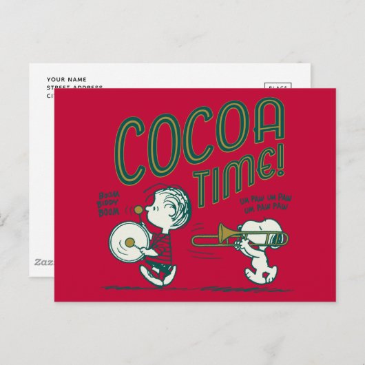 pinda's | Snoopy & Linus Cacaotijd Briefkaart (Voorkant / Achterkant)