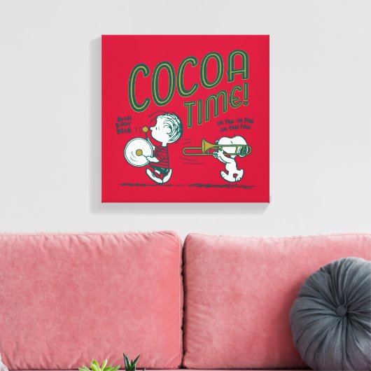 pinda's | Snoopy & Linus Cacaotijd Canvas Afdruk (Insitu (Woonkamer))