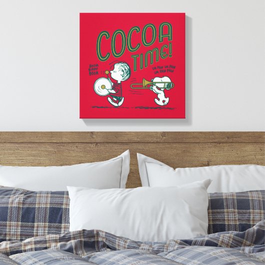 pinda's | Snoopy & Linus Cacaotijd Canvas Afdruk (Insitu (Slaapkamer))
