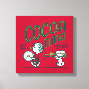 pinda's   Snoopy & Linus Cacaotijd Canvas Afdruk