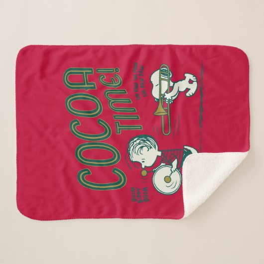 pinda's | Snoopy & Linus Cacaotijd Sherpa Deken (Voorkant (horizontaal))