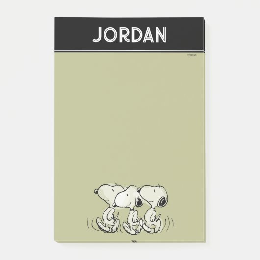 Pinda's | Snoopy loopt fier Post-it® Notes (Voorkant)