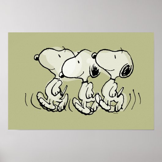 Pinda's | Snoopy loopt fier Poster (Voorkant)