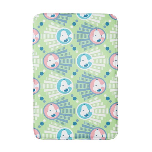 pinda's | Snoopy Mint Green Deco Dreams Patroon Badmat (Voorkant Verticaal)