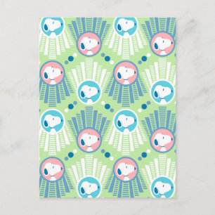 pinda's   Snoopy Mint Green Deco Dreams Patroon Briefkaart