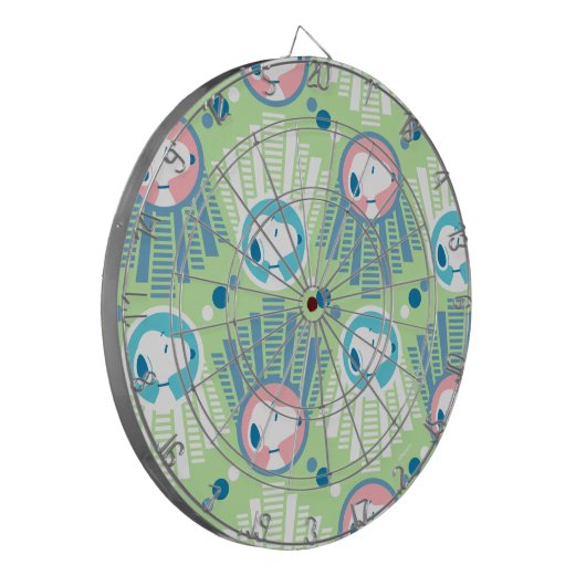 pinda's | Snoopy Mint Green Deco Dreams Patroon Dartbord (Voorkant Links)
