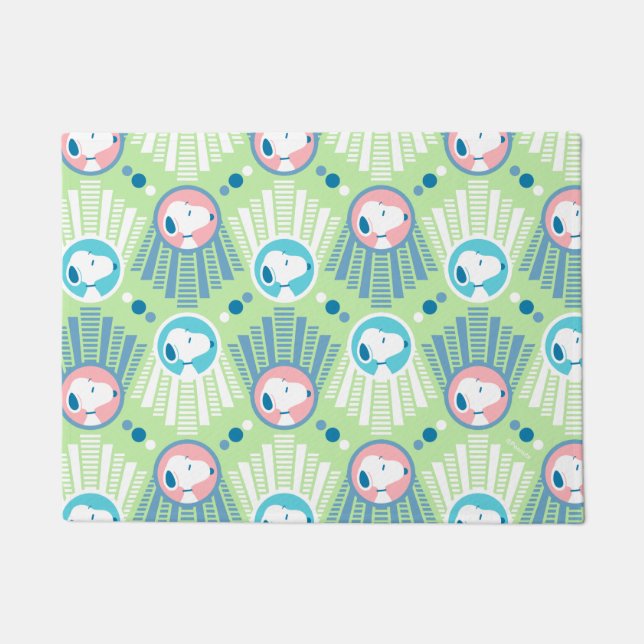 pinda's | Snoopy Mint Green Deco Dreams Patroon Deurmat (Voorkant)