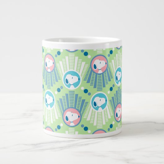 pinda's | Snoopy Mint Green Deco Dreams Patroon Grote Koffiekop (Voorkant)