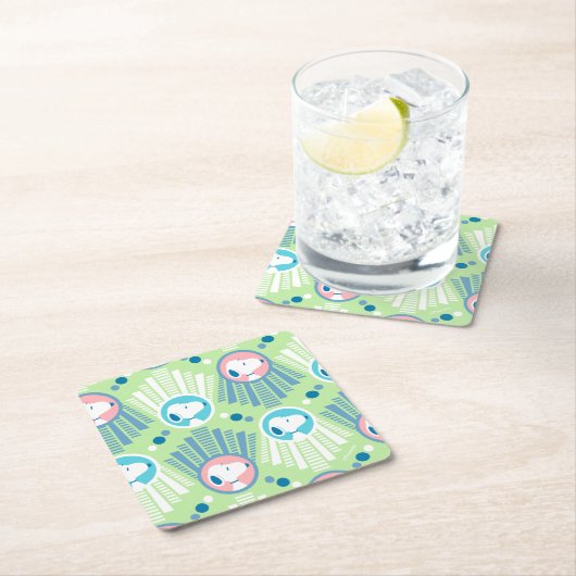 pinda's | Snoopy Mint Green Deco Dreams Patroon Kartonnen Onderzetters (Insitu)