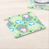 pinda's | Snoopy Mint Green Deco Dreams Patroon Kartonnen Onderzetters (Schuin)