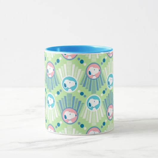 pinda's | Snoopy Mint Green Deco Dreams Patroon Mok (Midden)