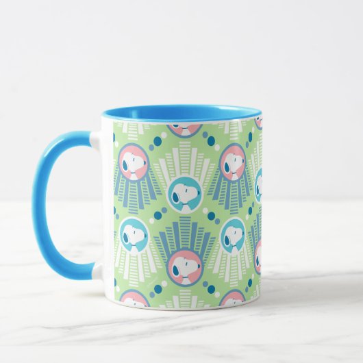 pinda's | Snoopy Mint Green Deco Dreams Patroon Mok (Links)