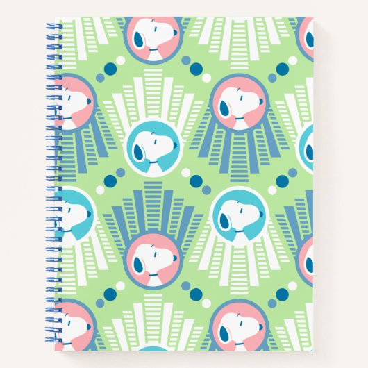 pinda's | Snoopy Mint Green Deco Dreams Patroon Notitieboek (Voorkant)