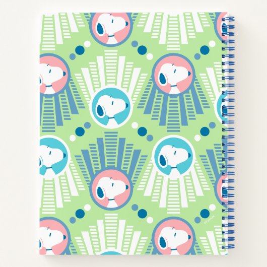 pinda's | Snoopy Mint Green Deco Dreams Patroon Notitieboek (Achterkant)