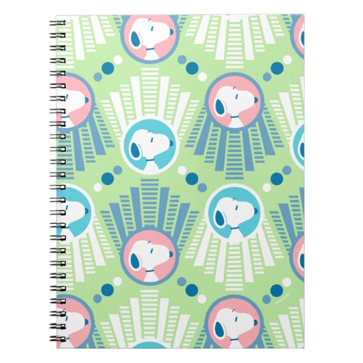 pinda's | Snoopy Mint Green Deco Dreams Patroon Notitieboek (Voorkant)