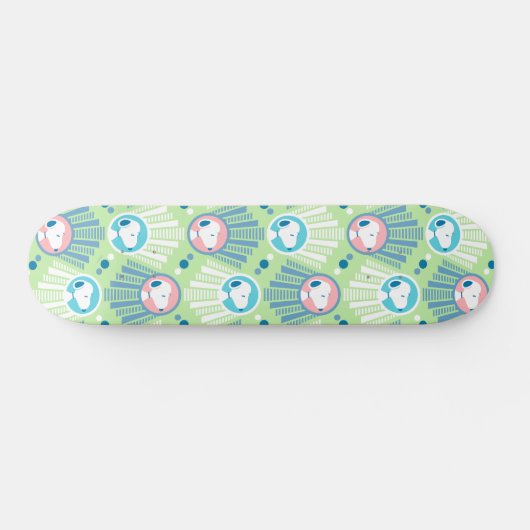 pinda's | Snoopy Mint Green Deco Dreams Patroon Persoonlijk Skateboard (Horizontaal)