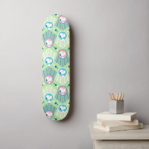 pinda's   Snoopy Mint Green Deco Dreams Patroon Persoonlijk Skateboard