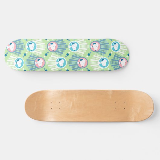 pinda's | Snoopy Mint Green Deco Dreams Patroon Persoonlijk Skateboard (Horizontaal)