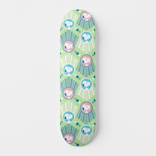 pinda's | Snoopy Mint Green Deco Dreams Patroon Persoonlijk Skateboard (Voorkant)