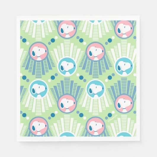pinda's | Snoopy Mint Green Deco Dreams Patroon Servet (Voorkant)