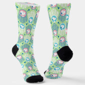 pinda's | Snoopy Mint Green Deco Dreams Patroon Sokken (Gebogen)