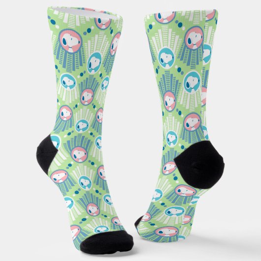 pinda's | Snoopy Mint Green Deco Dreams Patroon Sokken (Gebogen)