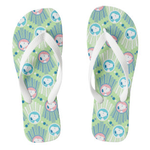 pinda's Snoopy Mint Green Deco Dreams Patroon Teenslippers