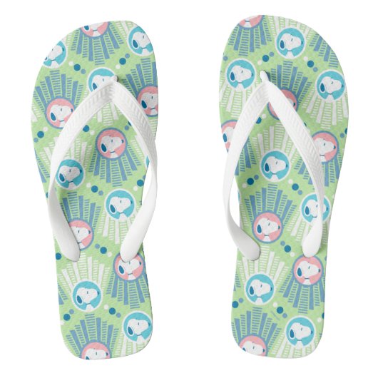pinda's | Snoopy Mint Green Deco Dreams Patroon Teenslippers (Voetbed)
