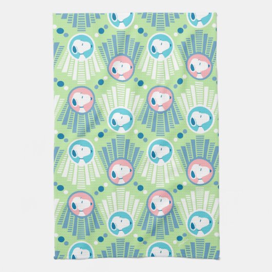 pinda's | Snoopy Mint Green Deco Dreams Patroon Theedoek (Verticaal)