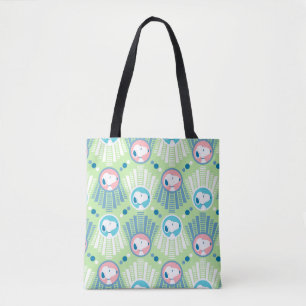pinda's   Snoopy Mint Green Deco Dreams Patroon Tote Bag