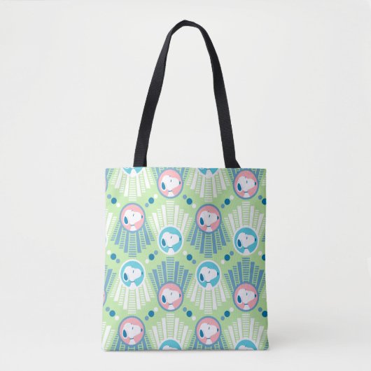 pinda's | Snoopy Mint Green Deco Dreams Patroon Tote Bag (Voorkant)