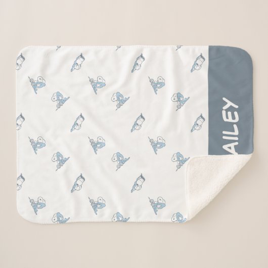 pinda's | Snoopy Nap Time Pattern Sherpa Deken (Voorkant (horizontaal))