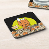 pinda's | Snoopy Napping in de pompoenpleister Bier Onderzetter (Linkerzijde)