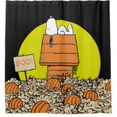 pinda's | Snoopy Napping in de pompoenpleister Douchegordijn (Voorkant)