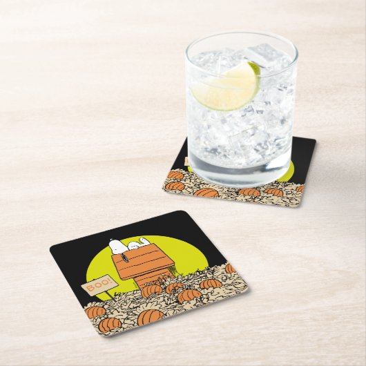 pinda's | Snoopy Napping in de pompoenpleister Kartonnen Onderzetters (Insitu)