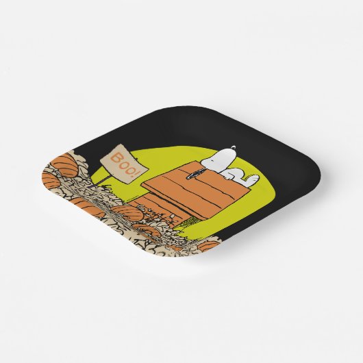 pinda's | Snoopy Napping in de pompoenpleister Papieren Bordje (Gebogen)