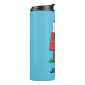 pinda's | Snoopy Napping | Jouw namen toevoegen Thermosbeker (Gedraaid links)