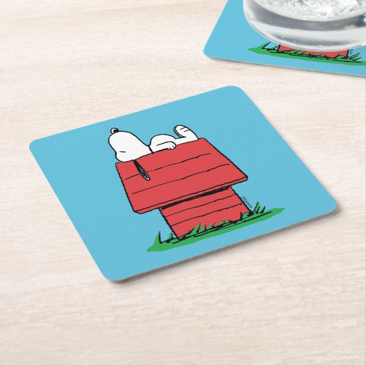 pinda's | Snoopy Napping Kartonnen Onderzetters (Schuin)