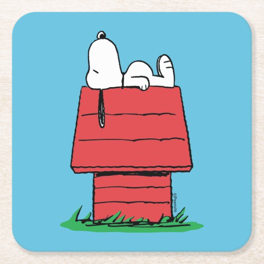 pinda's | Snoopy Napping Kartonnen Onderzetters (Voorkant)