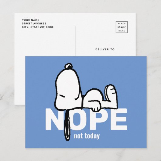 pinda's | Snoopy not Today Briefkaart (Voorkant / Achterkant)