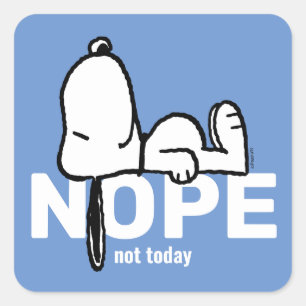 pinda's Snoopy not Today Vierkante Sticker
