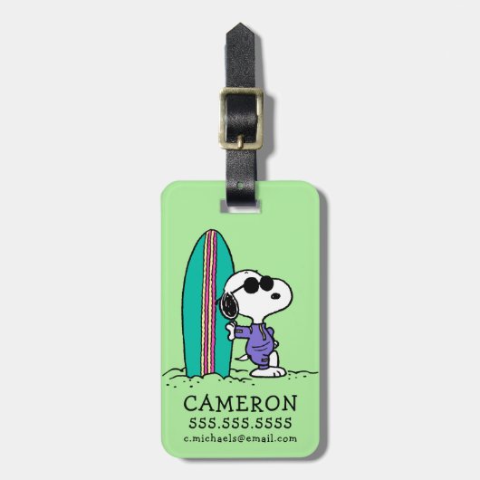 pinda's | Snoopy Ocean High Tide Bagagelabel (Voorkant verticaal)