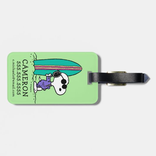 pinda's | Snoopy Ocean High Tide Bagagelabel (Achterkant horizontaal)