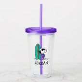 pinda's | Snoopy Ocean High Tide | Jouw namen toev Acryl Drinkbeker (Voorkant)