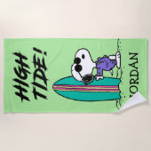 pinda's | Snoopy Ocean High Tide | Jouw namen toev Strandlaken (Voorkant)