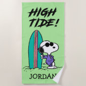 pinda's | Snoopy Ocean High Tide | Jouw namen toev Strandlaken (Voorkant)