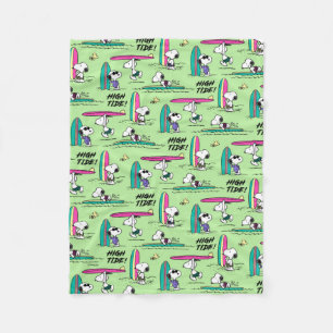 pinda's   Snoopy Ocean High Tide Pattern Fleece Deken