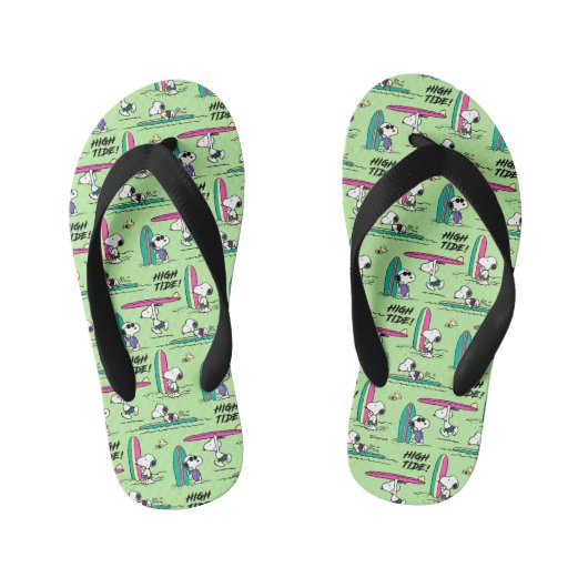 pinda's | Snoopy Ocean High Tide Pattern Kinder Teenslippers (Voetbed)