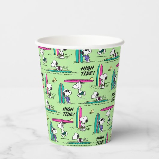 pinda's | Snoopy Ocean High Tide Pattern Papieren Bekers (Achterkant)
