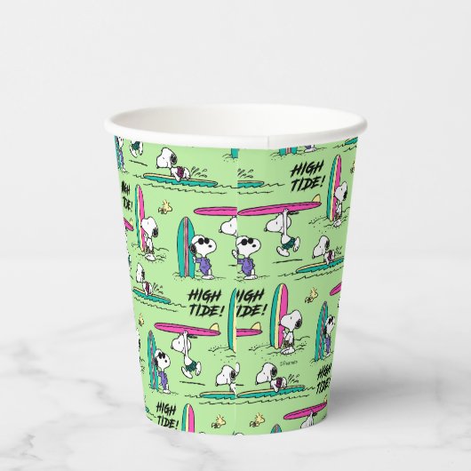 pinda's | Snoopy Ocean High Tide Pattern Papieren Bekers (Rechts)
